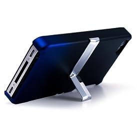Etui de protection double tons avec b�quille de support pour Apple iPhone4 and iphone 4S (Noir & Bleu)