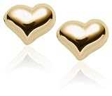 14k Yellow Gold Children's Heart Earrings
