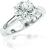1.24 Carat Round Diamond 14K Gold white-gold Bridal Engagement Ring H Color VS2 Clarity