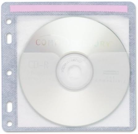 Compucessory Double-Pocket CD/DVD Sleeve - For Ring Binder - 2 CD/DVD Capacity - 100 / Pack - White, Clear