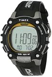 Timex Mens T5E231 Ironman Traditional 100-Lap Silver-Tone/Black Resin Strap Watch
