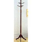 Twist Style Cherry Finish Wood Coat Rack Stand