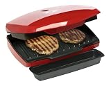 Diät Grill, Sandwichmaker, Kontaktgrill – zum gesunden und fettarmen Grillen von Fleisch, Fisch und Snacks, rot