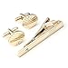 PiercingJ 3pcs Men's Stainless Steel Exquisite GQ Cufflink and Tie Clip Set