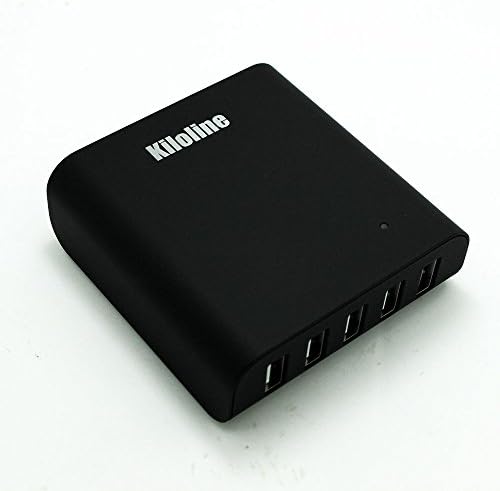 Kiloline 5-Port USB Charger 40W 5V/8A High Speed Desktop USB Charger Adapter for Travel Home Intelligence Protection Intelligent converter Smart quick charge For iPhone 5S 5C 5 4S, iPad Air Mini, Samsung Tablets, Galaxy S5 S4 S3, Galaxy Note 4 3 2, LG G3, Smartphones, Tablets, iPods, Most Other 5V USB-Charged Devices