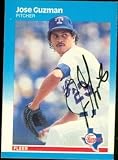 Jose Guzman Autographed/Hand Signed MLB Baseball Card (Texas Rangers) 1987 Fleer #124