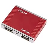 Hama USB 2.0 Hub Alu mini 1:4 rot