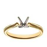 14k Yellow Gold Contour with Ridged Edging Engagement Ring Setting