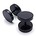 KONOV Jewelry Stainless Steel Men Unisex Round Stud Earrings Set, 2pcs, Color Black, 10mm
