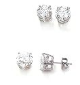 Beautiful!14k White-gold Pair 05.00MM=(1CTTW) Round Moissanite Stud Earrings
