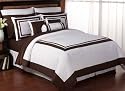 Chocolate Hotel Spa Collection Duvet Comforter Cover 6 piece Bedding Set-Available in King and Queen