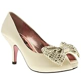 Schuh Forest Diamante Bow Peep