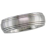 Men's 7mm Titanium Wedding Band with Brushed Center