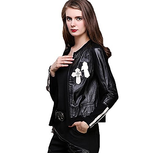 p-smile (ピースマイル) レディース ライダースジャケット 高級 シープスキン シングル クロス ライン お洒落 秋冬 流行 コート ハーフコート ジャケット 暖かい