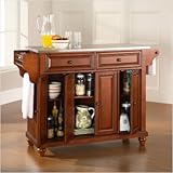 Crosley Furniture Cambridge Stainless Steel Top Kitchen Island in Classic C ....