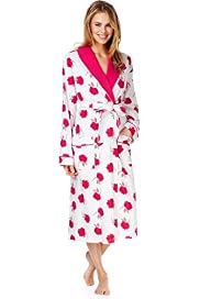 Pure Cotton Floral Print Waffle Dressing Gown