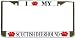 I Love My Scottish Deerhound Paw Prints Dog Chrome Metal License Plate Frame Holder