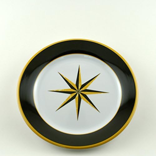 Galleyware Black Compass Melamine Non-skid Salad/Dessert Plates (Set of 6)