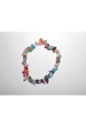 1 Natural Healing Crystal Chakra Multi Chip Gemstone 7 Inch Stretch Bracelet