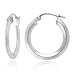 Sterling Silver Tarnish-Free Knife-Edge Hoop Earrings (0.8" Diameter)