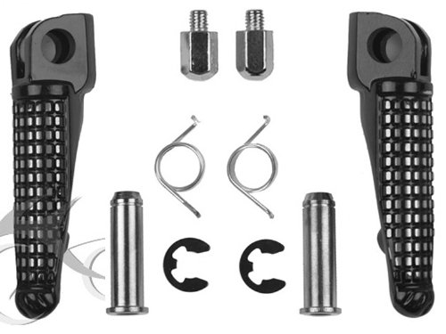 Tengchang Front Footrests Foot pegs for Kawasaki ZX-6R 2003-2012 ZX-10R 2004-2012 ZX-9R 1998 Z1000 2007-2013 ZX636 2003-2006 Black
