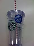 Grande Starbucks Tumbler with Candy Cane Straw - Double Wall Insulated Tumbler