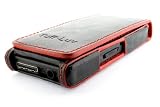 Tuff Luv Racing leather Flip case cover (Black/Red) - Samsung YP-T10