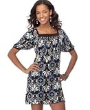 XOXO - XOXO Print Bubble-Sleeve Dress