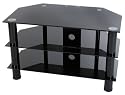 Levv - Glass Stand For Plasma & LCD TV Up To 37-Inch Or 40kg - Black Glass With Black Legs