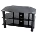 Levv - Glass Stand For Plasma & LCD TV Up To 32" Or 40kg - Black Glass With Black Legs