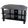 Levv - Glass Stand For Plasma & LCD TV Up To 37-Inch Or 40kg - Black Glass With Black Legs