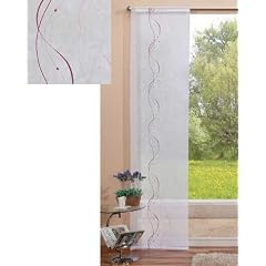 Eleganter Fl�chenvorhang Schiebegardine aus Voile, mit Stickerei in Wellenform, mit Zubeh�r, 245x60, Bordeaux, 42010