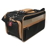 Bark N Bag Classic Pet Dog Soft Sided Ariline Approved Tote Crate Carrier Medium Black tan