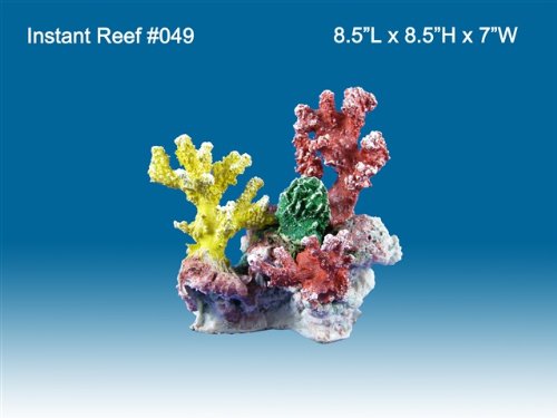 Instant Reef #049 Artificial Coral Reef Aquarium Decoration for Saltwater Fish, Marine Fish Only with Live Rock Aquarium, Coral Reef Tank, Freshwater Aquarium. Gorgeous Corals, Non-Toxic, Easy to Clean. Reef Aquarium at Saltwater Fish Only Tank costs
