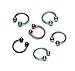 PIERCE ME (6pcs) Horseshoe Circular Assorted Color Titanium Anodized Over 316L Surgical Steel 16G 5/16
