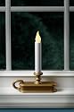 Good Tidings LED Single-Tier Christmas Window Christmas Candle with Sensor, Antique Finish, Cordless