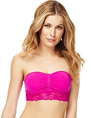 Floral Lace Ruched Bandeau Bra
