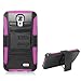 Phone Case for Lg Access LTE Pink Edge Cover Kickstand Combo Holster Belt Clip L31g
