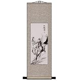 Handmade Two Horses Scroll Wall Art Painting