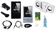 11 items Accessory Bundle Combo for Microsoft Zune 80GB / 120GB Series MP3 Player: Clear/White Silicone Skin Case Cover, Black Silicone Skin Case Cover, USB 2in1 Data Sync Cable, USB Car Charger, USB Wall/Travel Charger, 3.5mm Auxillary Cable, Belt Clip, Armband, Portable Foldable Speaker Dock, Light Blue Fishbone Style Keychain and LCD Screen Protector