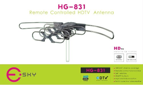 Esky HG-831 Remote Controlled HDTV Outdoor Antenna UHF/VHF 360 Degree Rotation