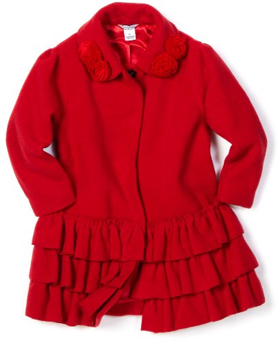 Hartstrings Girls 2-6X Toddler Wool Coat, Red, 