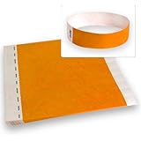 Neon Orange - Wristco 3/4" Tyvek Wristbands - 500 Ct.