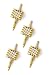 Solid 14k Gold and Diamond Checker-Board Stud Set (4)