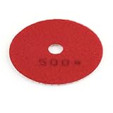 uxcell　10cm径　500グリット　レッド　ホワイト　サークルコンクリート　ストーンダイヤモンド研磨パッド