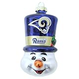 NFL St. Louis Rams Blown Glass Top Hat Snowman Ornament