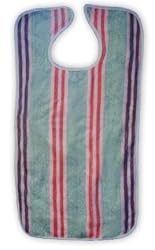 Adult Terry Bib, Pastel Stripes, Extra Long