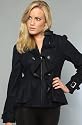 *NYC Boutique The Maralyn Ruffled Peacoat,Winter Coats & Jackets for Women