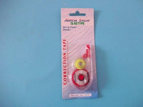 American Scholar, Correction Tape, 47901, 0.20 In x 26.2 Ft, Retype, Art-No. TK581