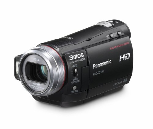 Panasonic HDC-SD100EGK Full HD Flash-Camcorder (SD/SDHC, 12-fach opt. Zoom, 2.7 Zoll LCD-Display, Bildstabilisator) schwarz
